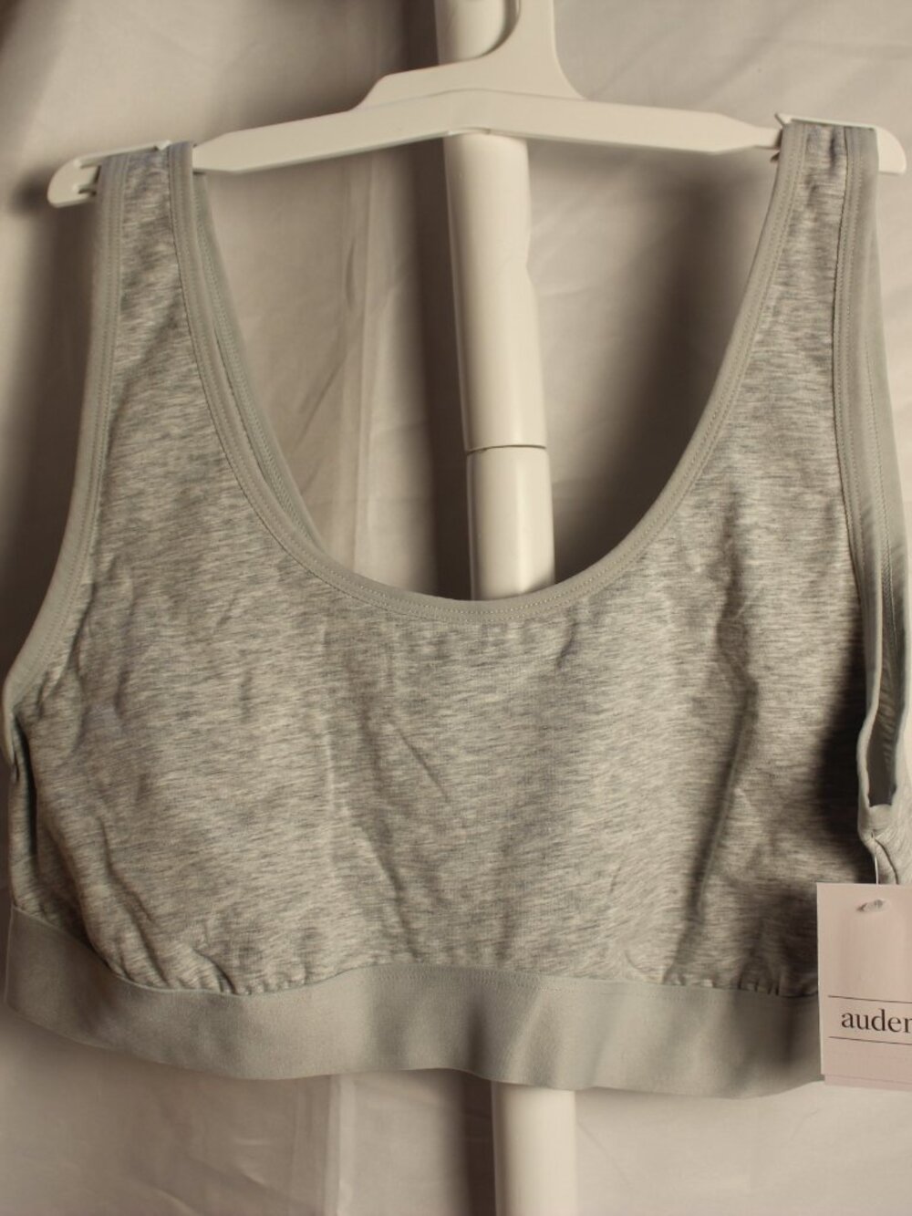 Women's Cotton Stretch Unlined Scoop Bralette - Auden Gray XL